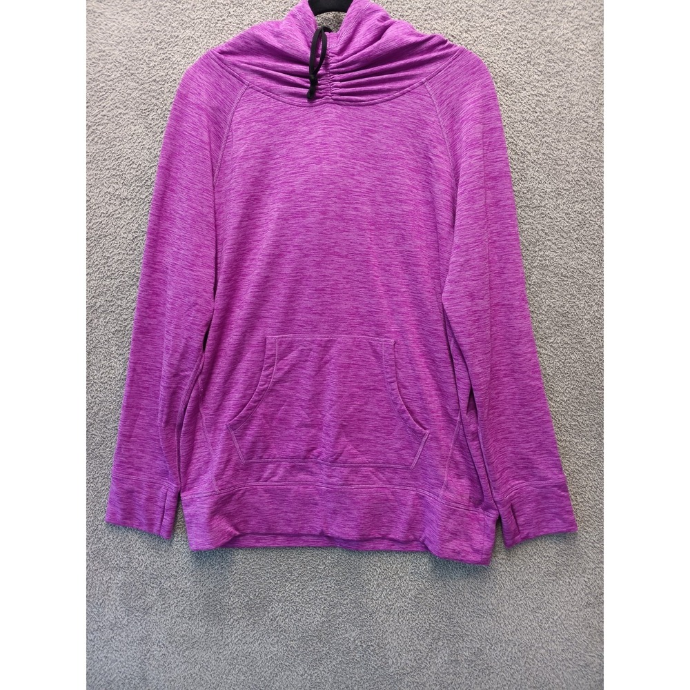 Marc New York Purple Athletic Hoodie Fleece Stretch Pullover Women's Size L
